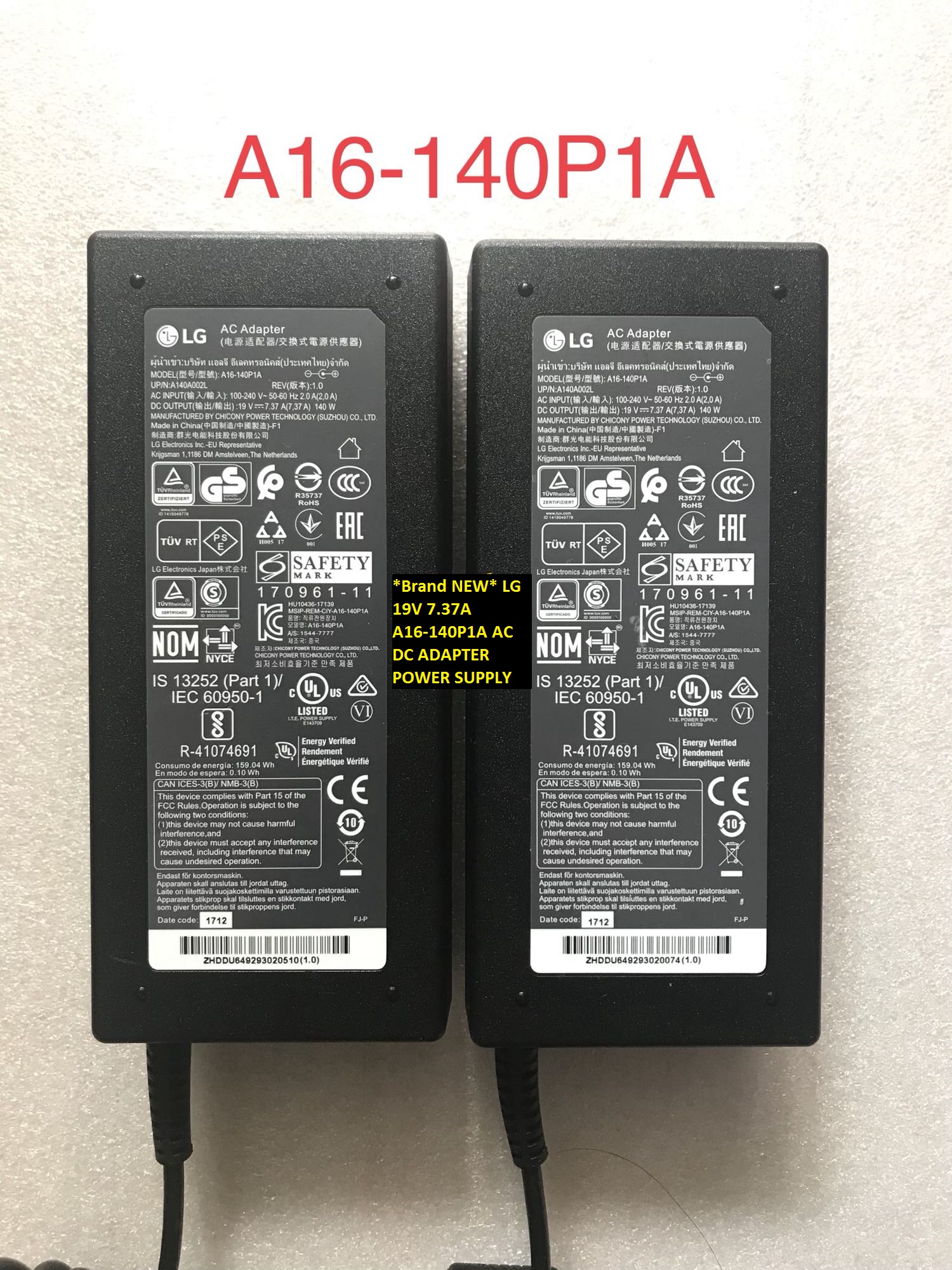 *Brand NEW* LG 19V 7.37A A16-140P1A AC DC ADAPTER POWER SUPPLY - Click Image to Close